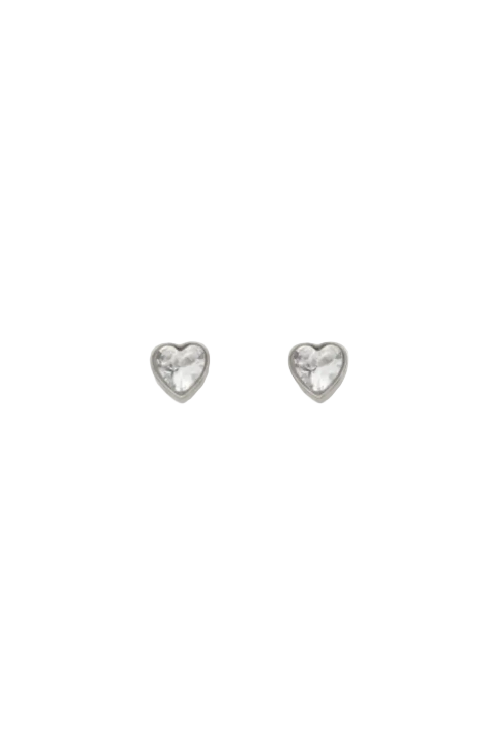 Heart Strass Oorring Zilver