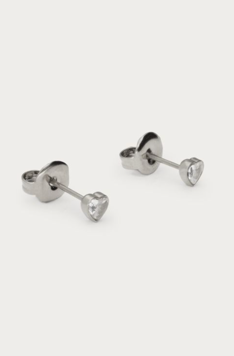 Heart Strass Oorring Zilver