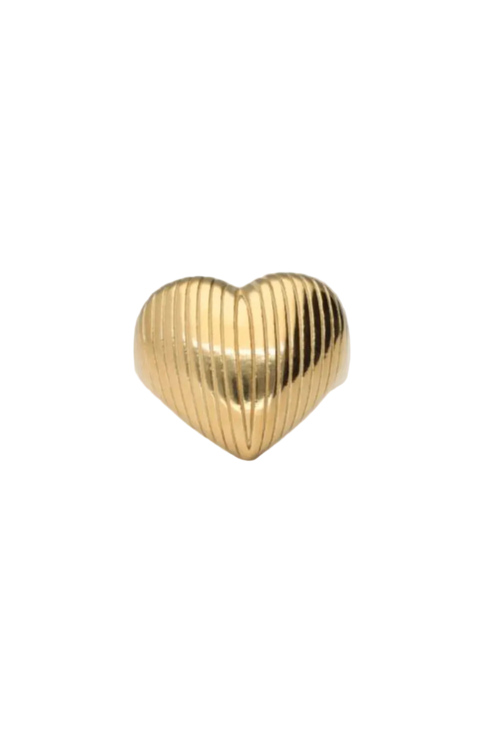 Stripe Heart Ring Goud