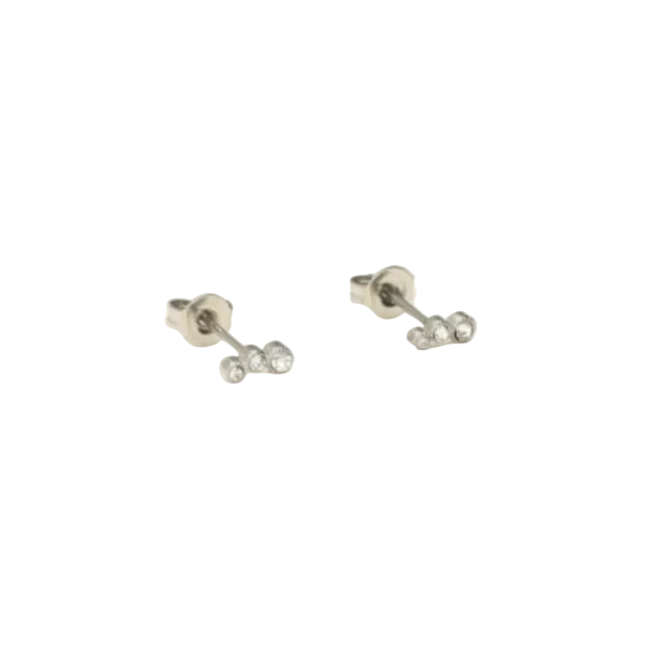 Triple Strass Studs Zilver Set