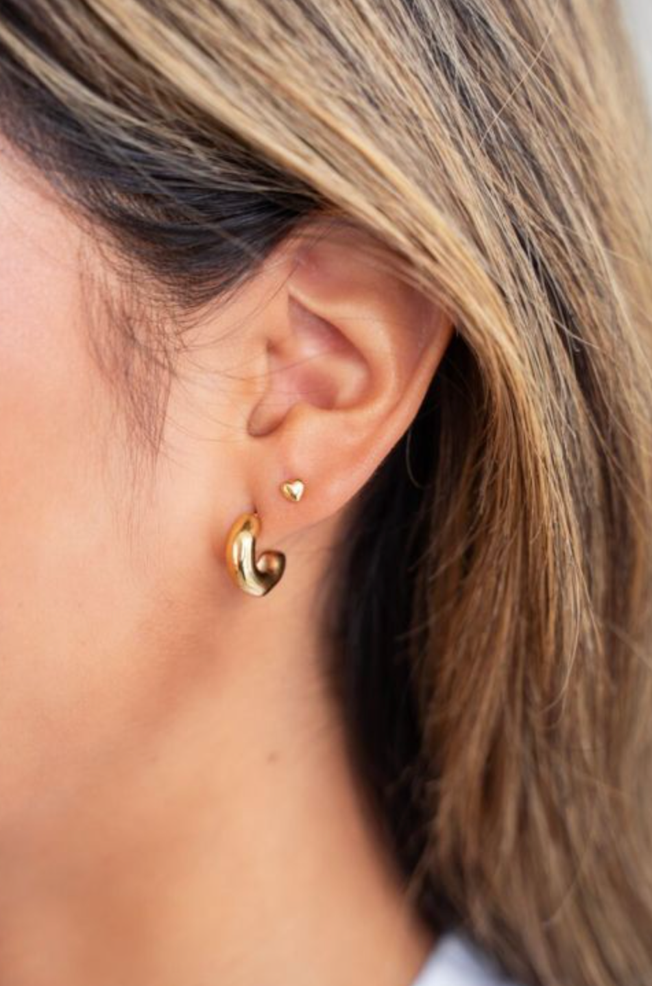 Heart Studs Goud Set