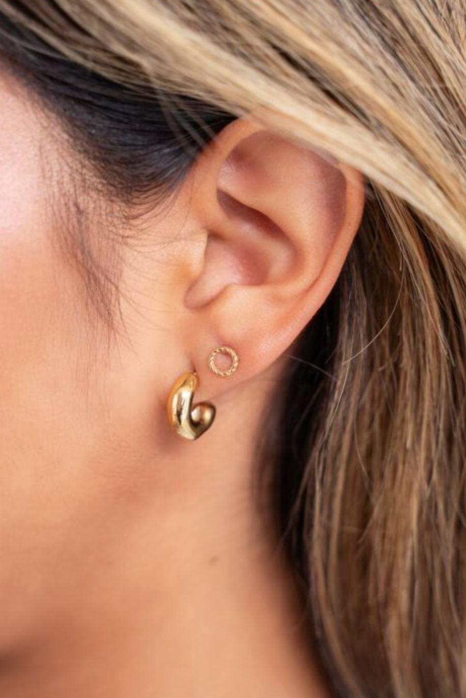 Round Studs Goud Set