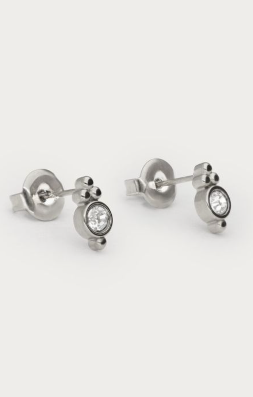 Vintage Stone Studs Zilver Set