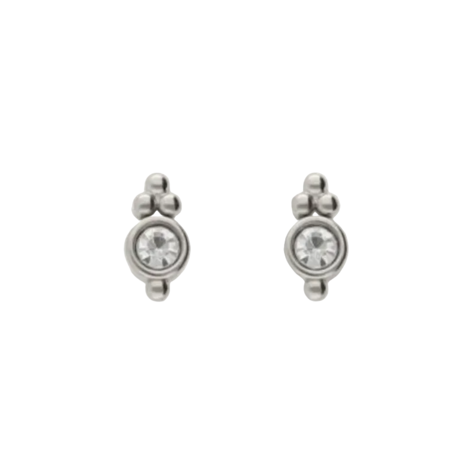 Vintage Stone Studs Zilver Set