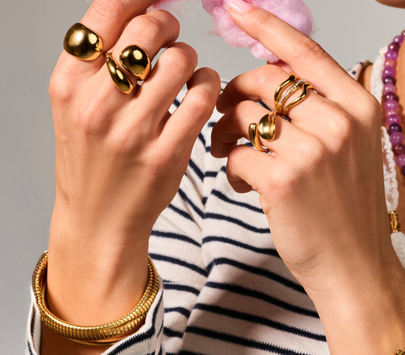 Chuncky Bubble Ring Goud