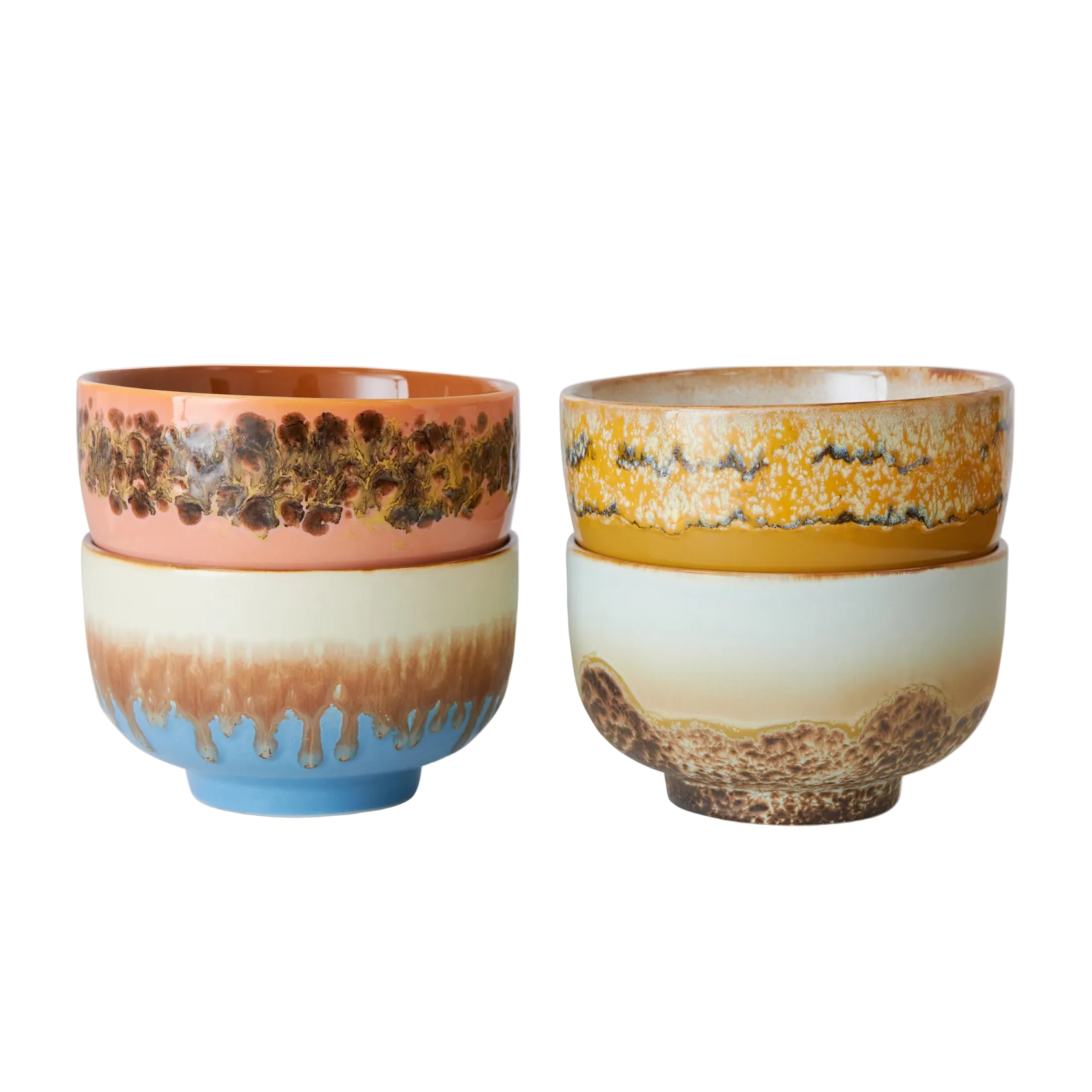 70s Noodle Bowl Seabreeze Set/4