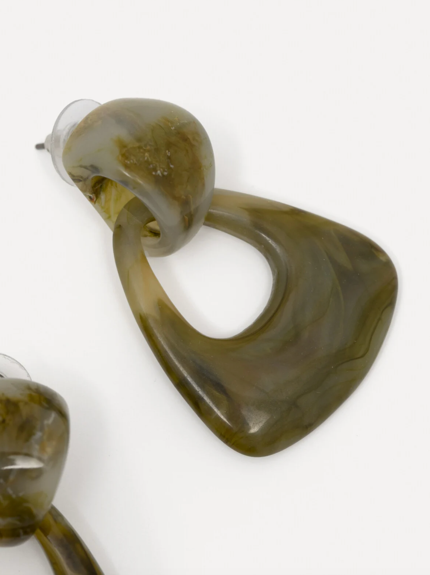 Merel Set Oorringen Green Marble