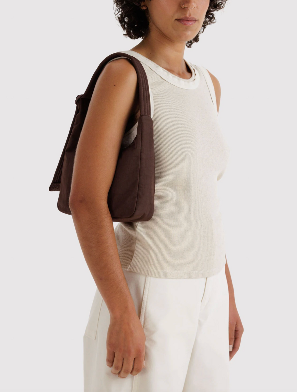 Nylon Schoudertas Mini Coffee