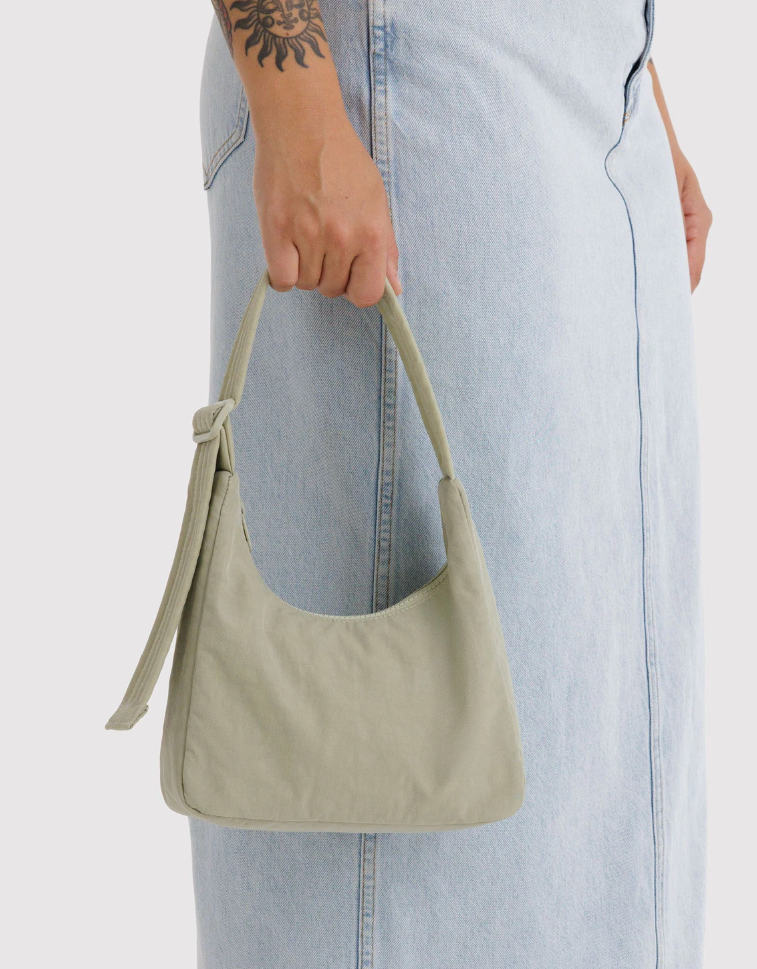 Nylon Schoudertas Mini Celadon