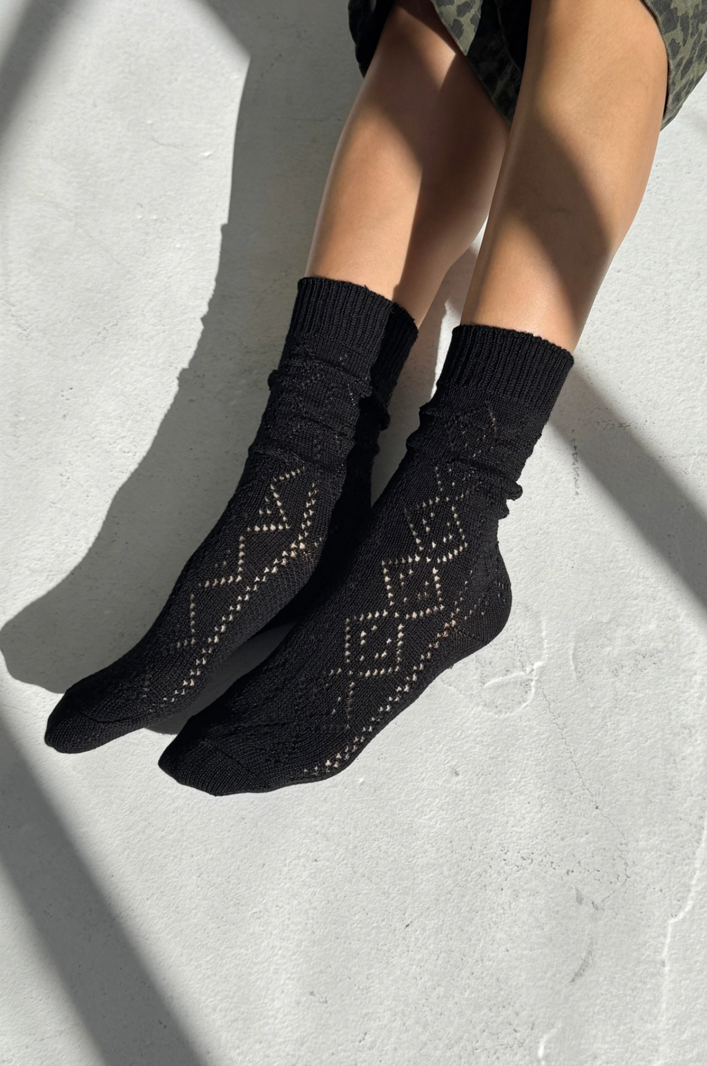Model Eyelet Socks Jet Black