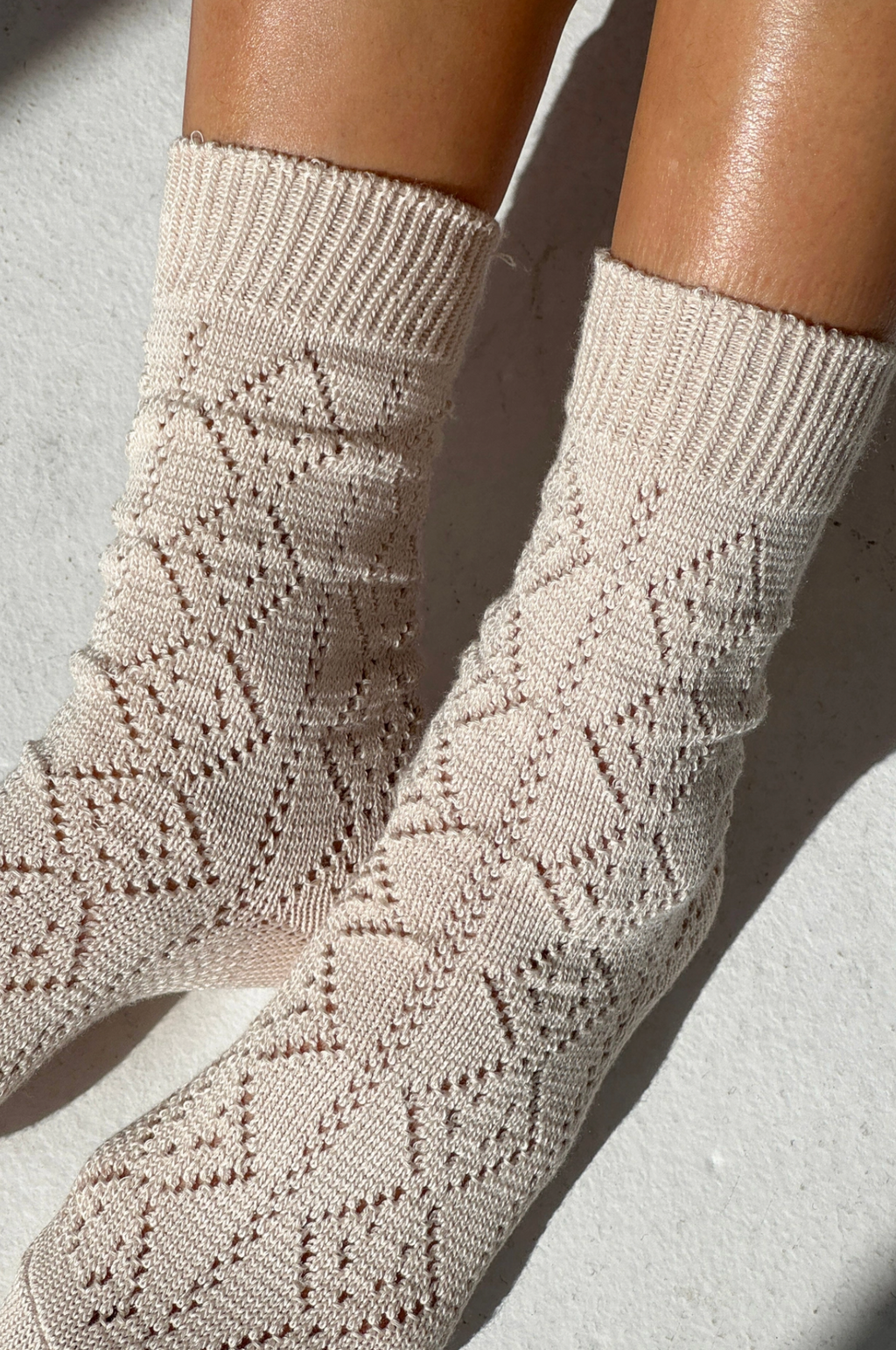 Model Eyelet Socks Oyster