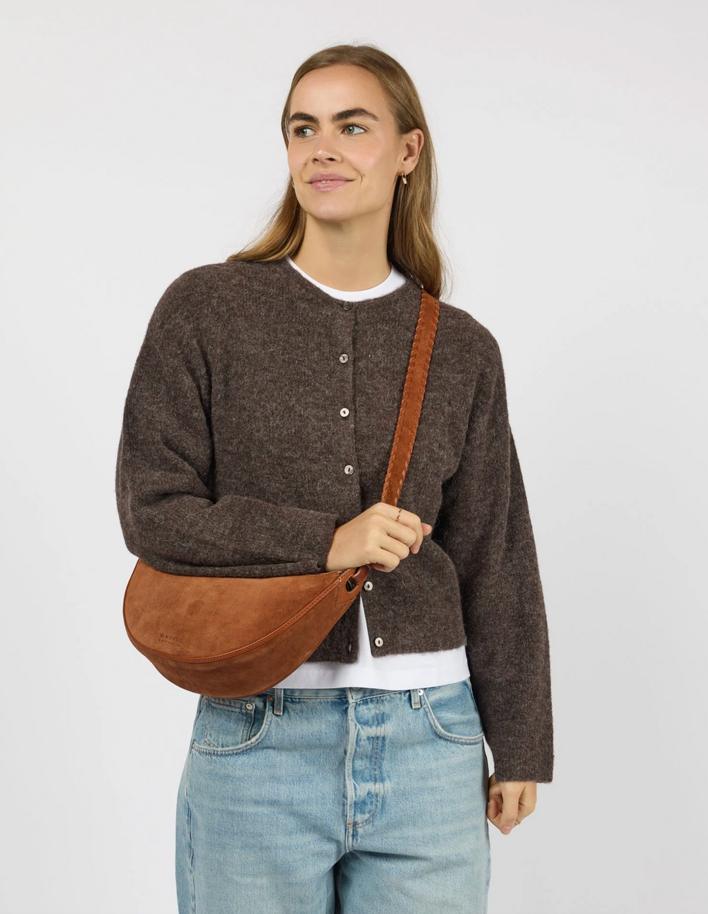 Leo Crossbody Cognac Suede Classic Leather