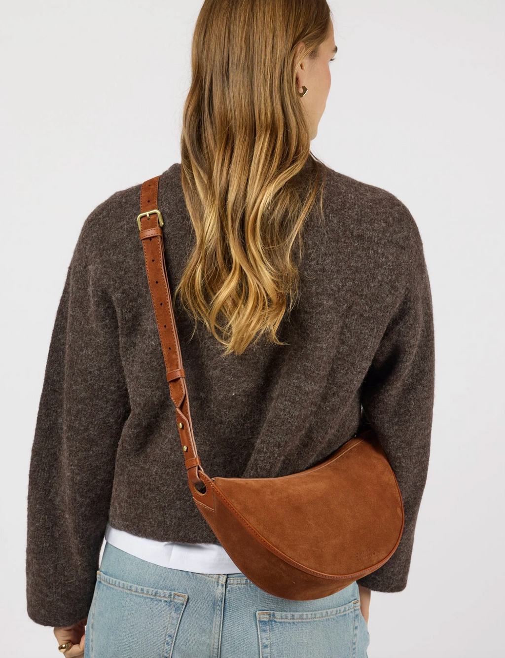 Leo Crossbody Cognac Suede Classic Leather