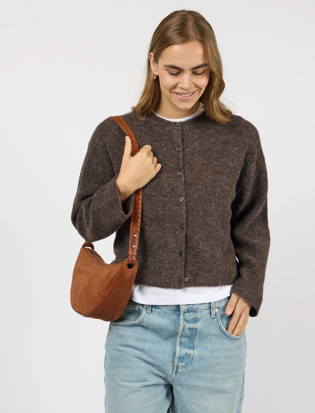 Leo Crossbody Cognac Suede Classic Leather