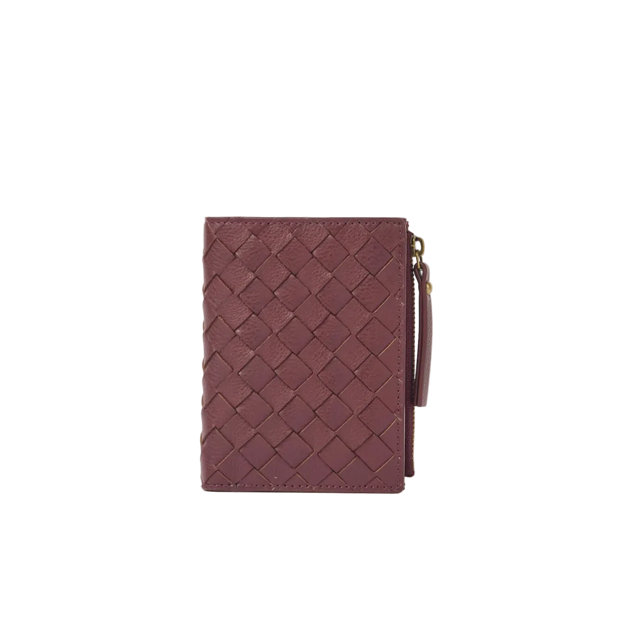 Jamie Wallet Dark Cherry Woven Classic Leather