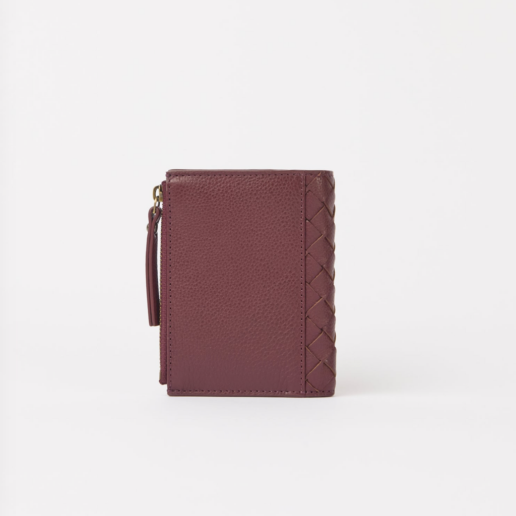Jamie Wallet Dark Cherry Woven Classic Leather