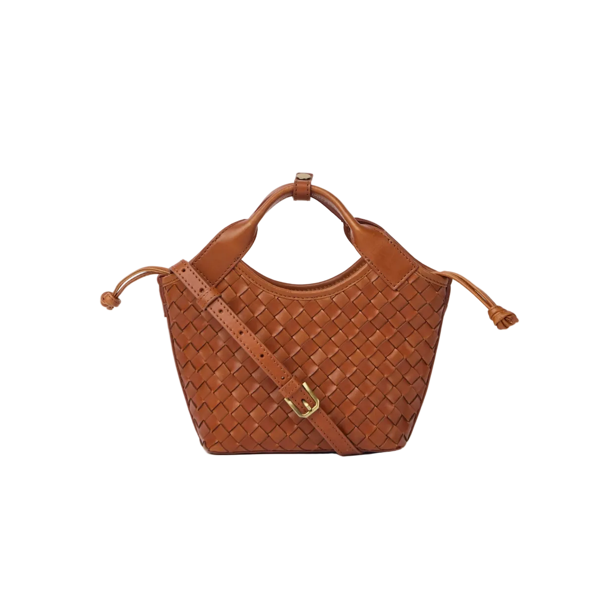 Mara Mini Cognac Woven Classic Leather