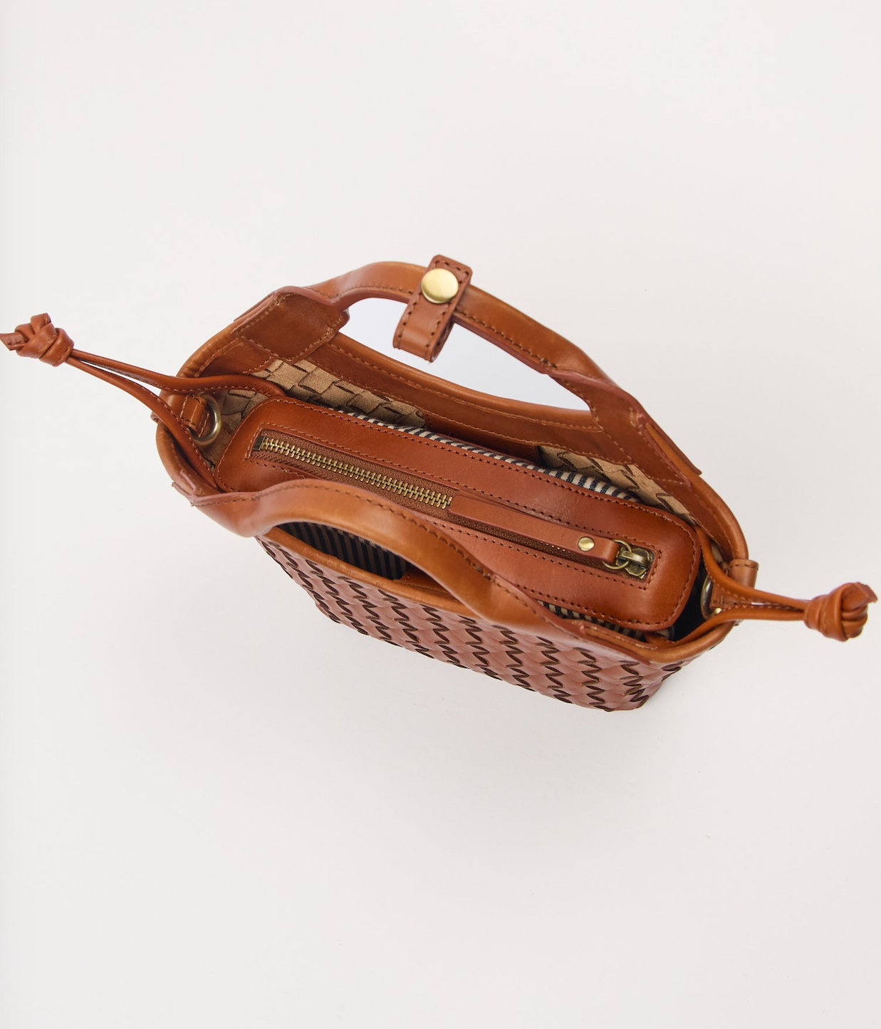 Mara Mini Cognac Woven Classic Leather