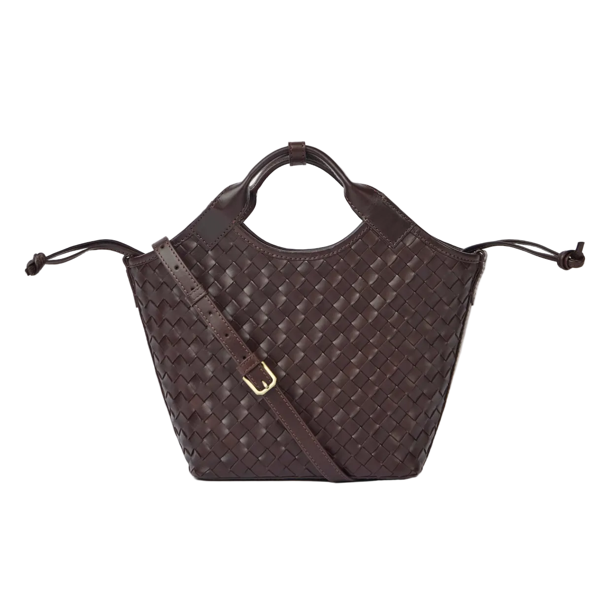 Mara Midi Chocolate Woven Classic Leather