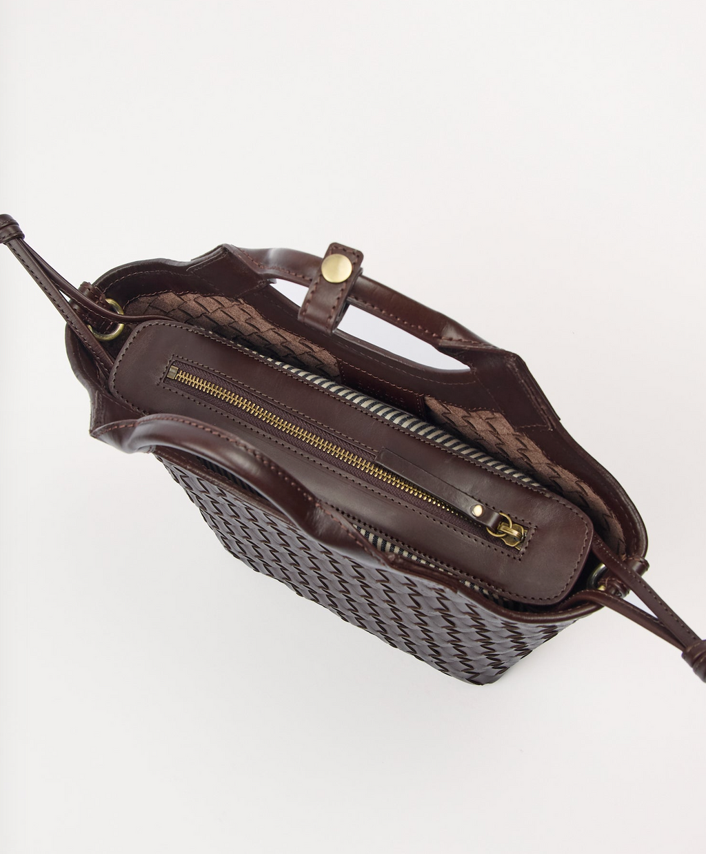 Mara Midi Chocolate Woven Classic Leather