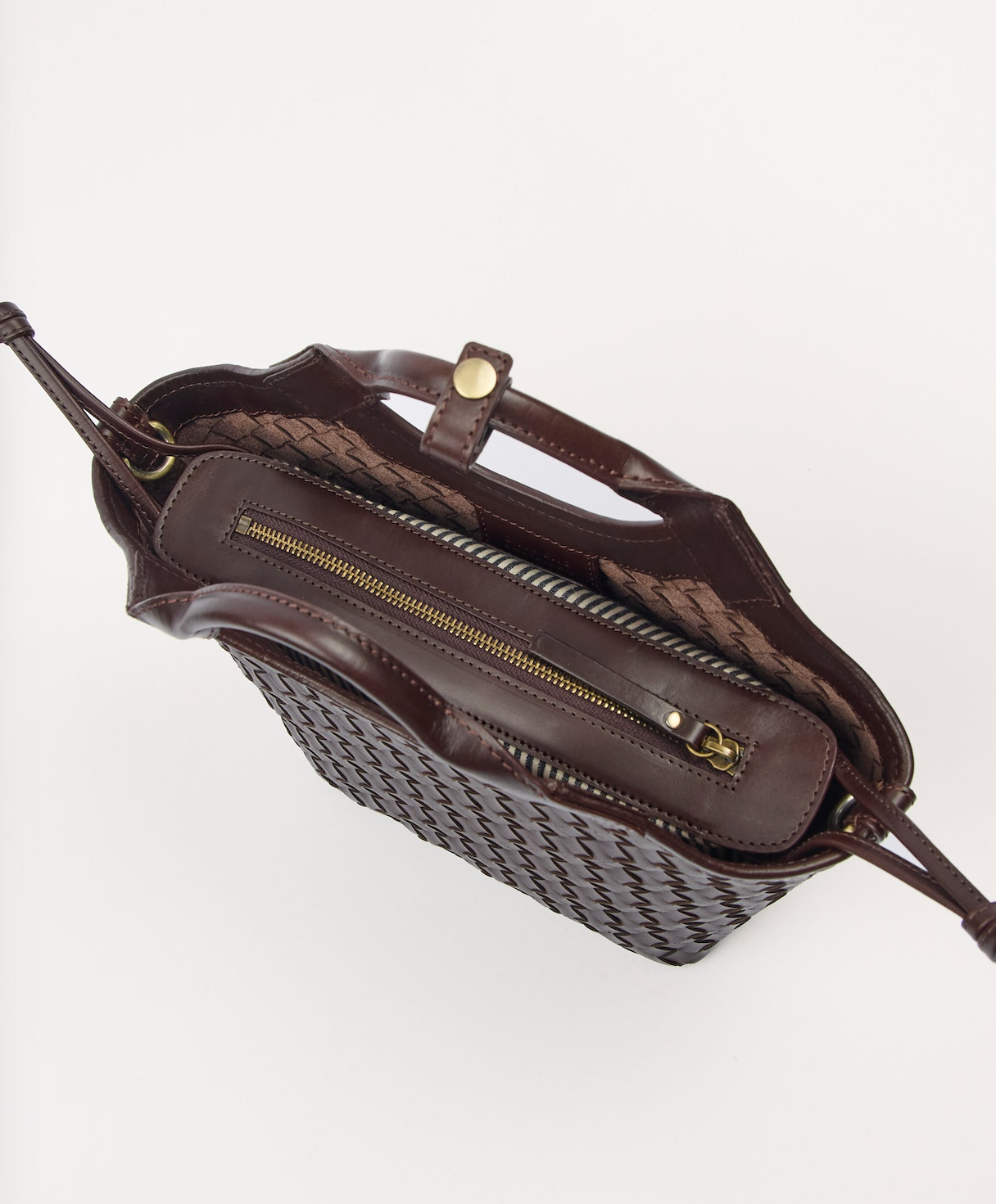 Mara Midi Chocolate Woven Classic Leather
