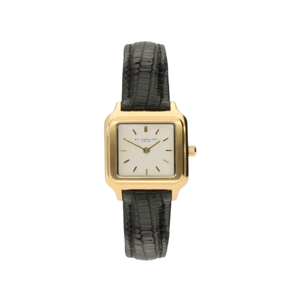 Horloge Zwart Leer