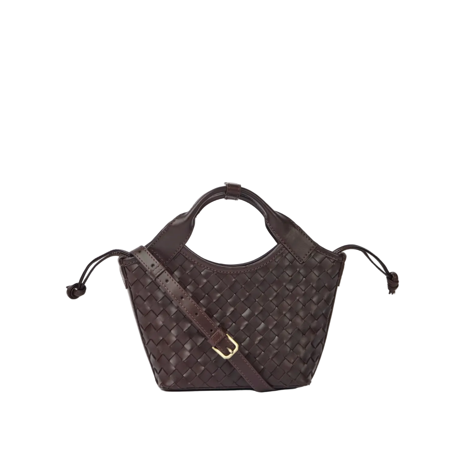 Mara Mini Chocolate Woven Classic Leather
