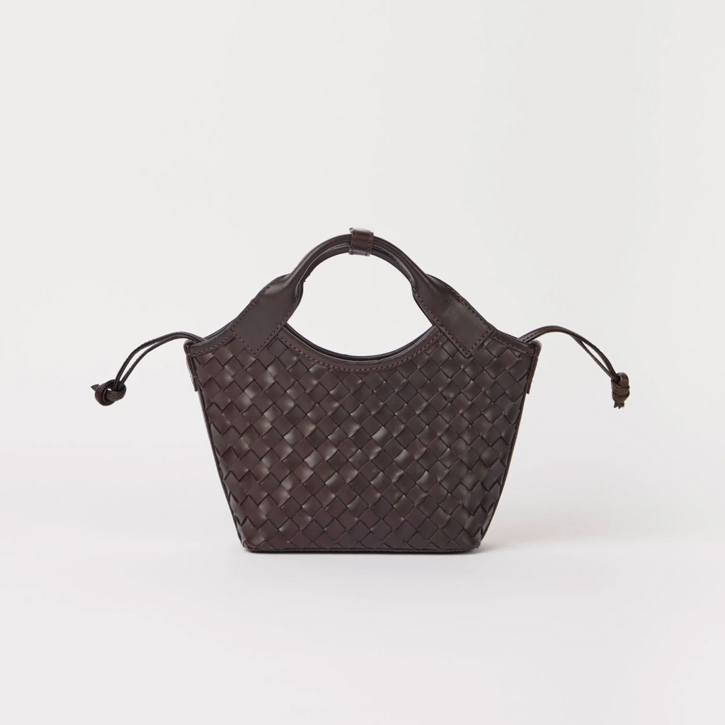 Mara Mini Chocolate Woven Classic Leather