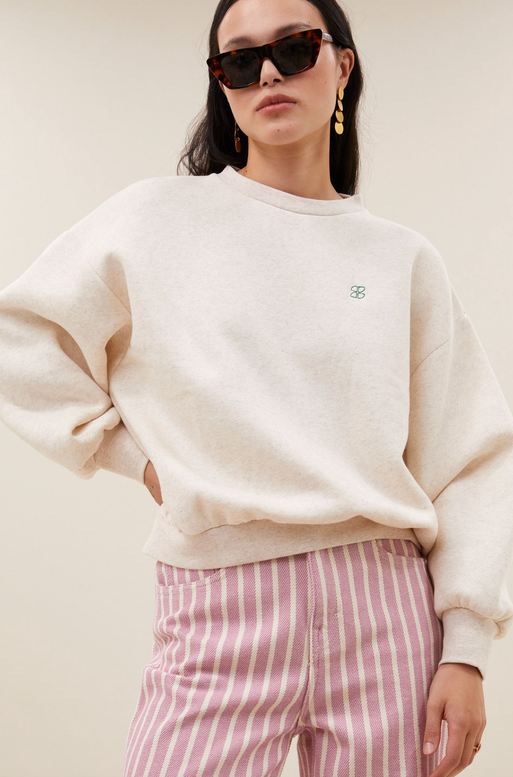 Bibi Lucky Everyday Sweater Oyster Melee
