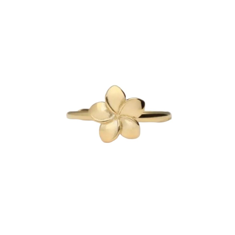 Tropical Flower Ring Goud