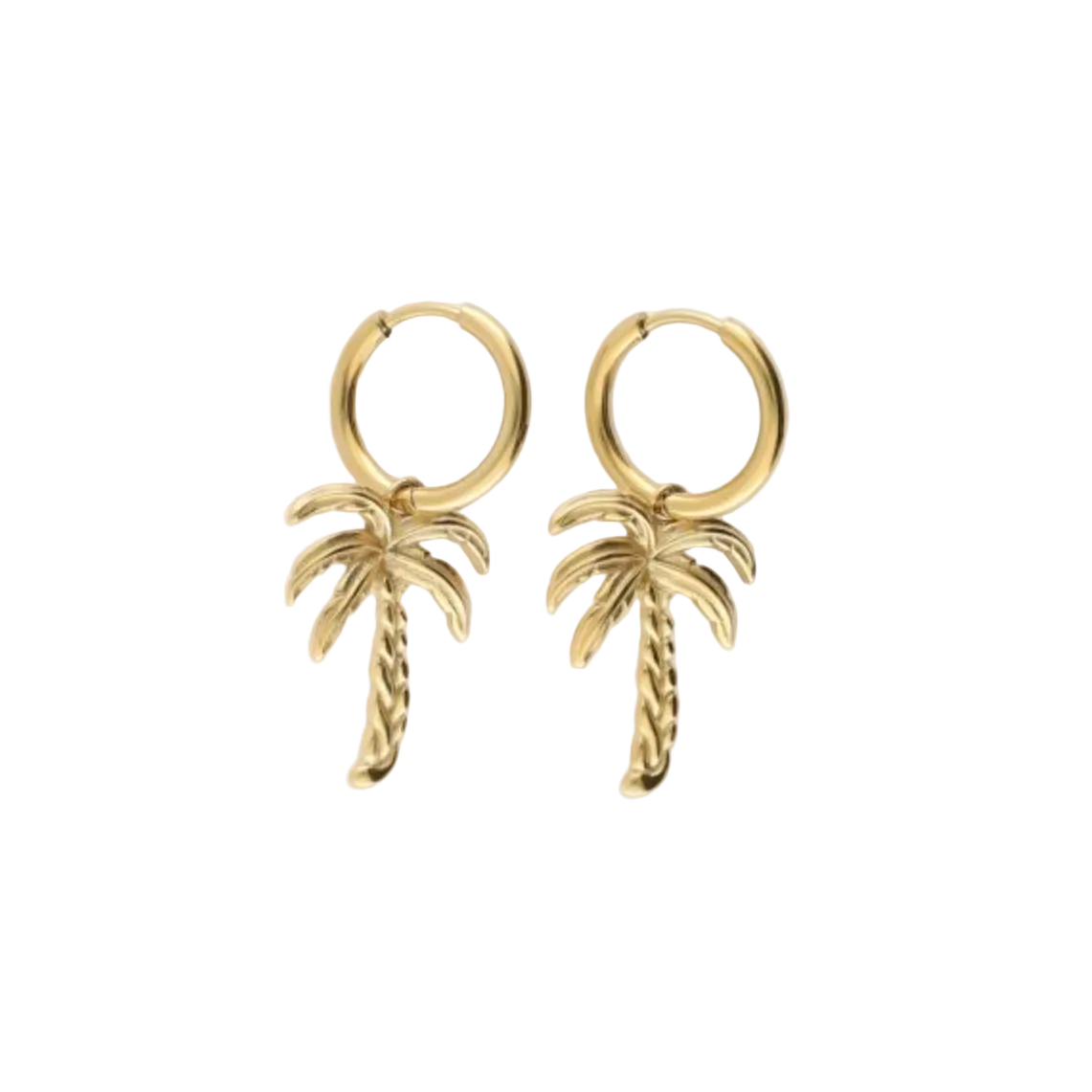 Tropical Palmtree Oorringen Goud