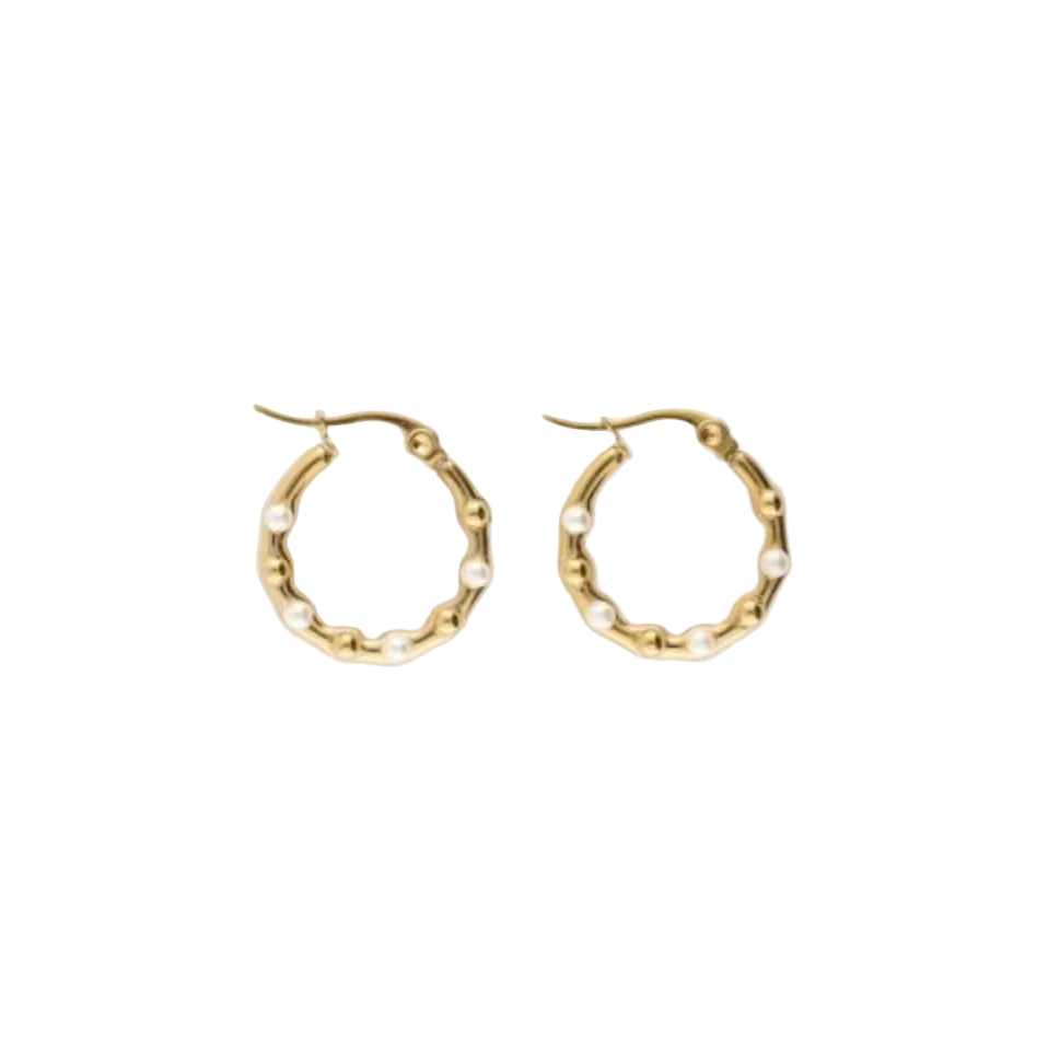 Mini Dots Hoop Oorringen Goud