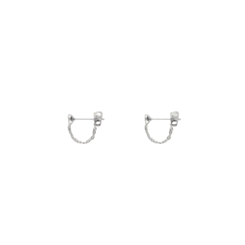 Chain Stud Oorringen Zilver