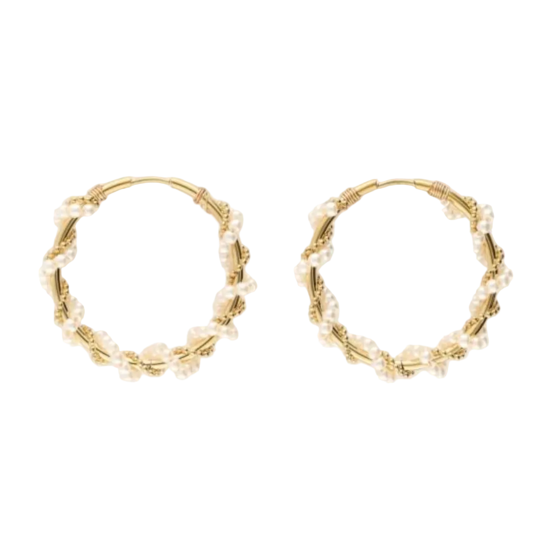 Swirl Pearl Oorringen Goud