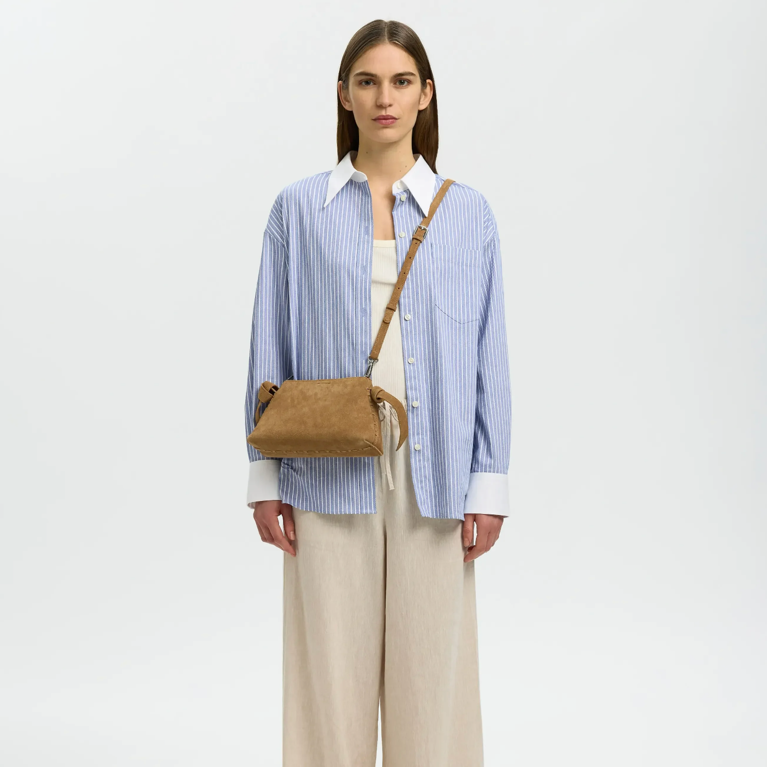 Stella Mini Suede Bag Tan