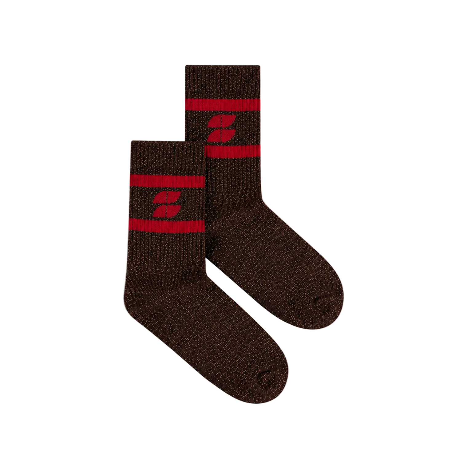 Logo Glitter Socks Chocolate