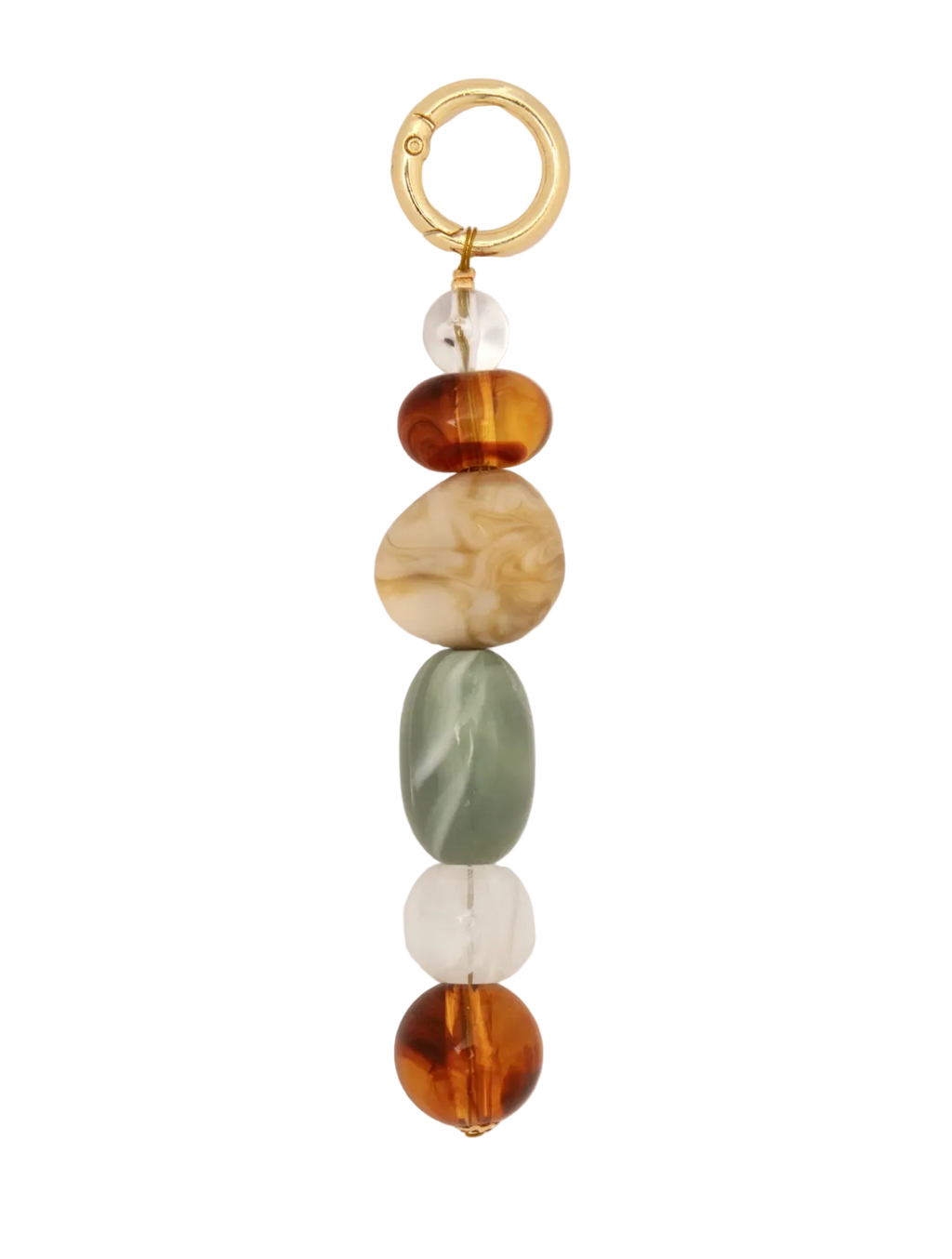 Bag Charm Stenen Groen/Wit