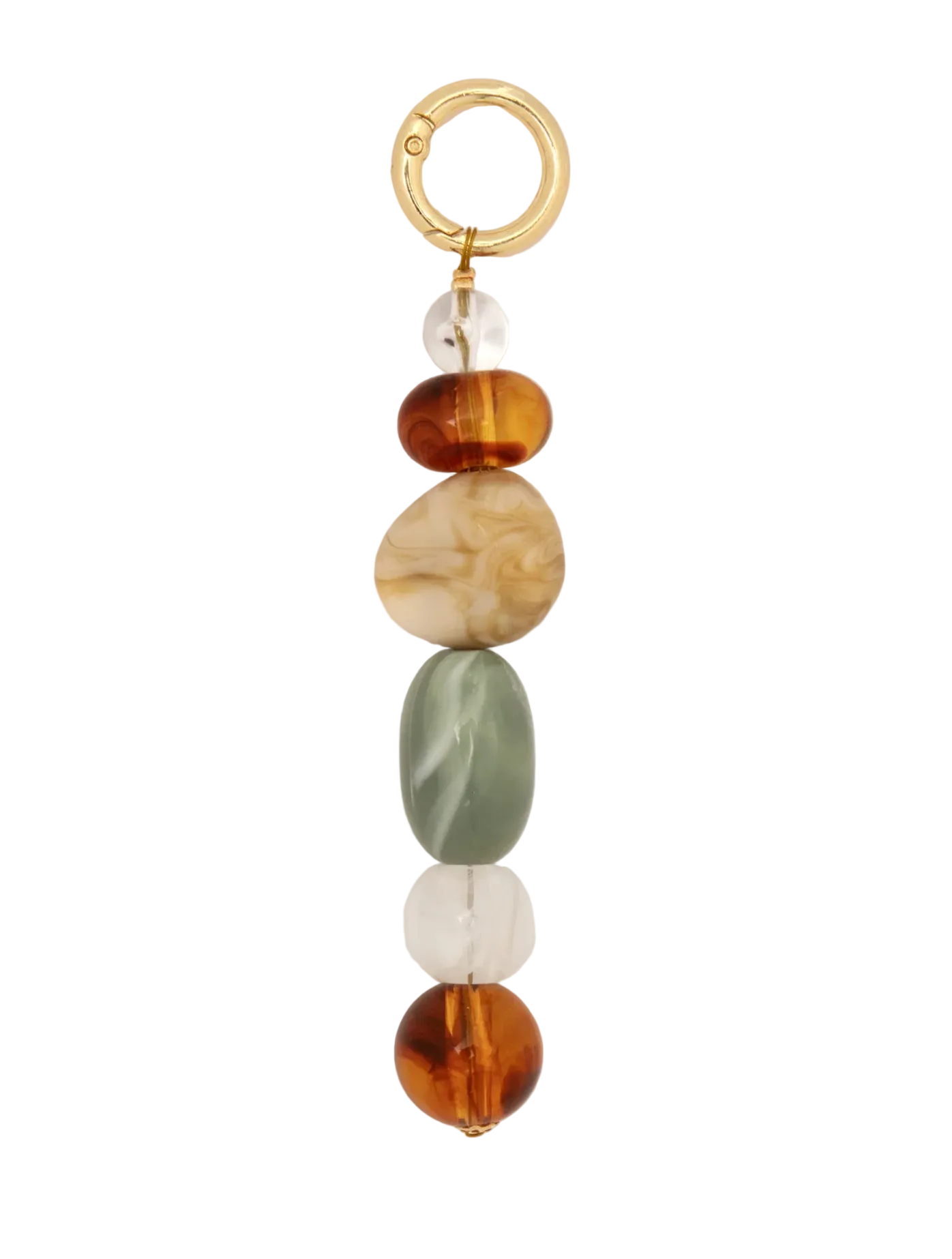 Bag Charm Stenen Groen/Wit