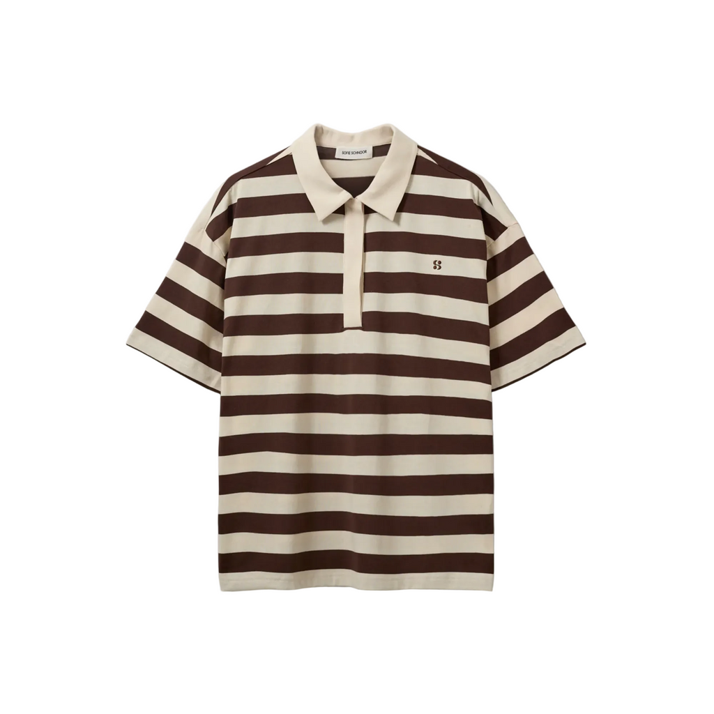 Pil Oversized Polo Shirt Off White Striped