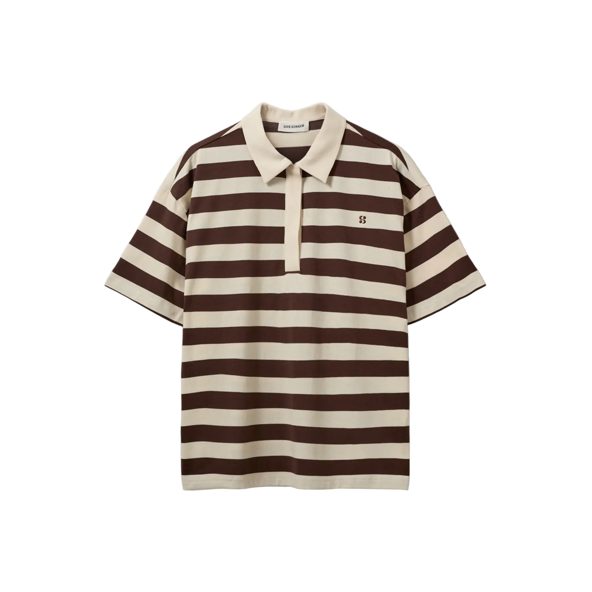 Pil Oversized Polo Shirt Off White Striped
