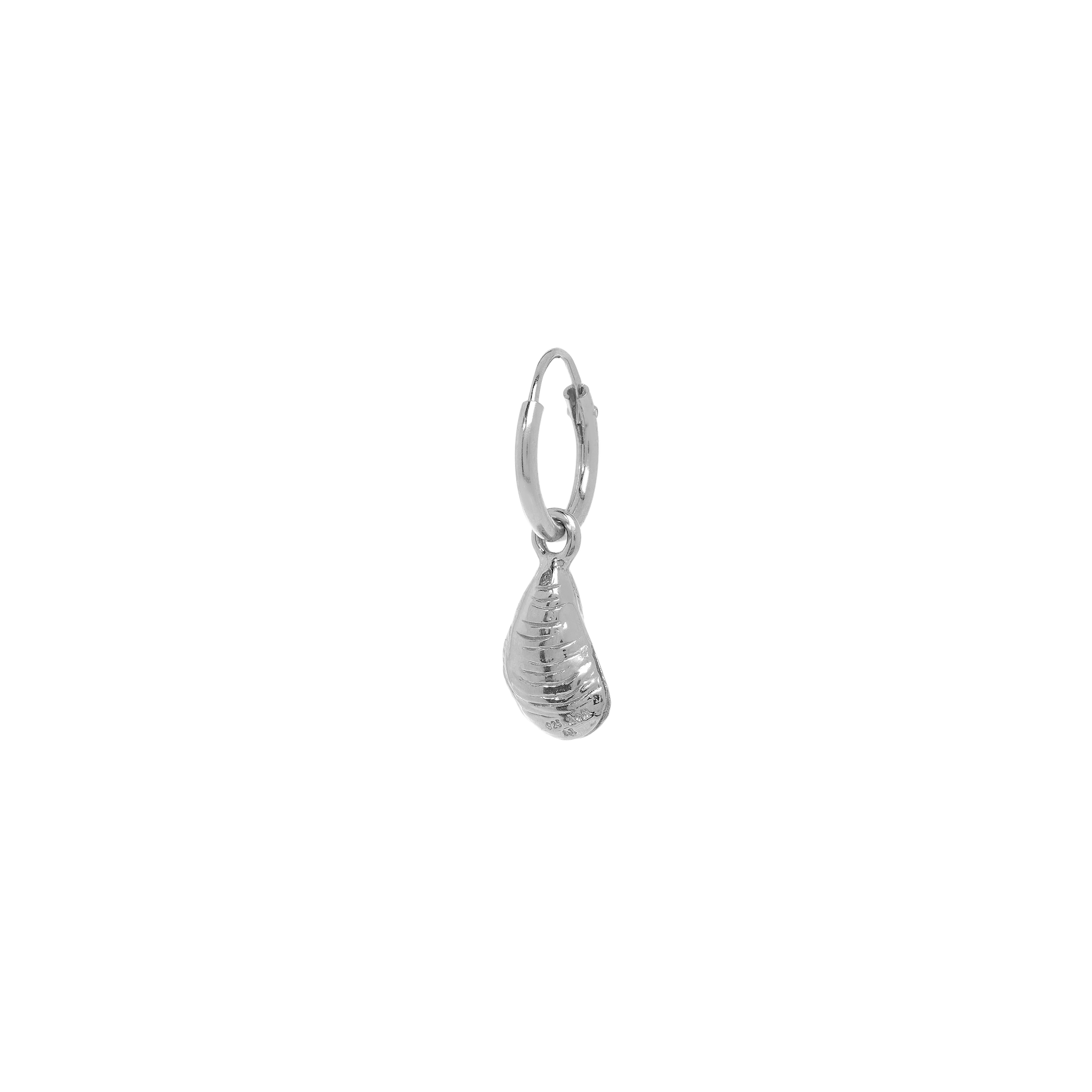 Single Mussel Oorring Zilver