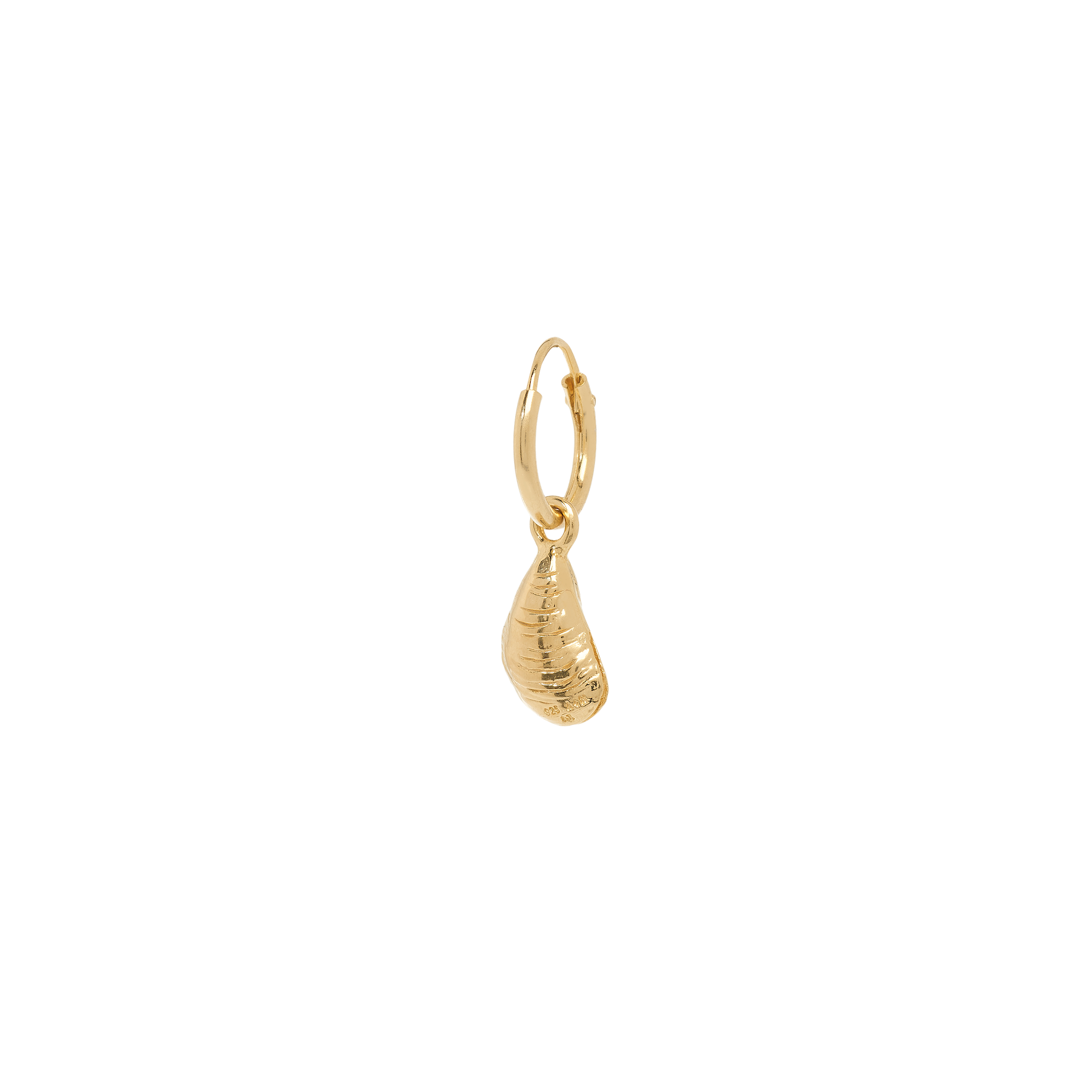 Single Mussel Oorring Goud