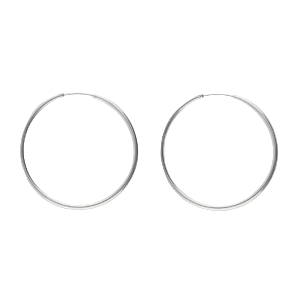 Hoop Oorringen L Zilver