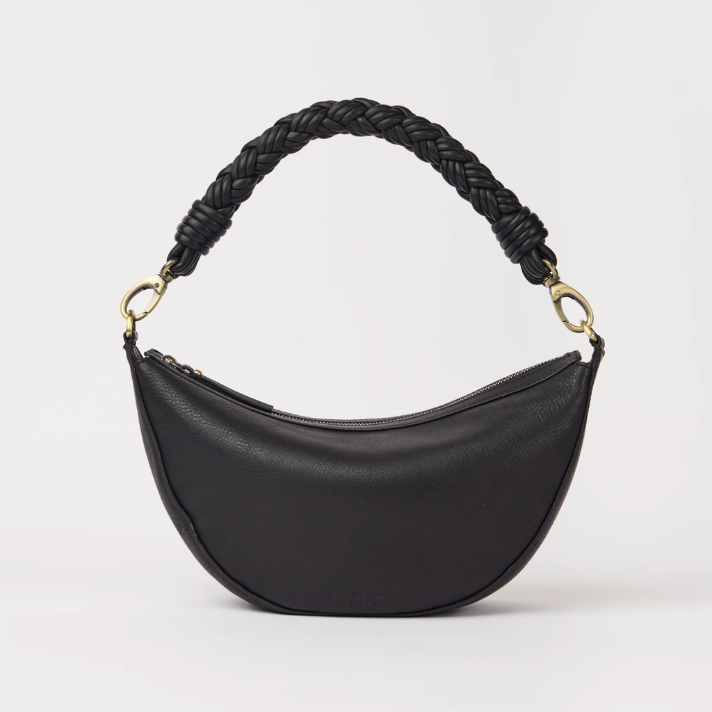 Leo Midi Black Soft Grain Leather w/ Twisted Handle