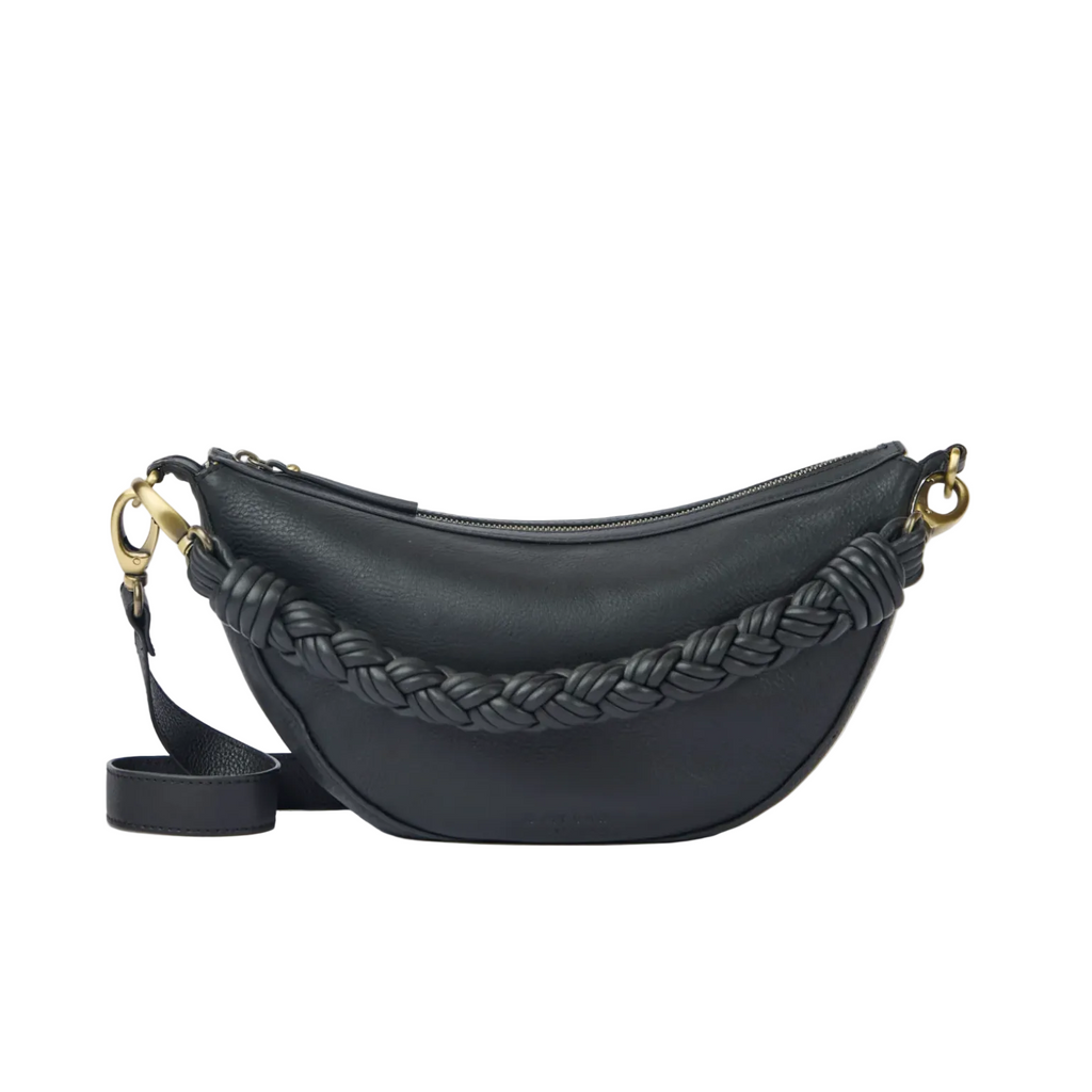 Leo Midi Black Soft Grain Leather w/ Twisted Handle