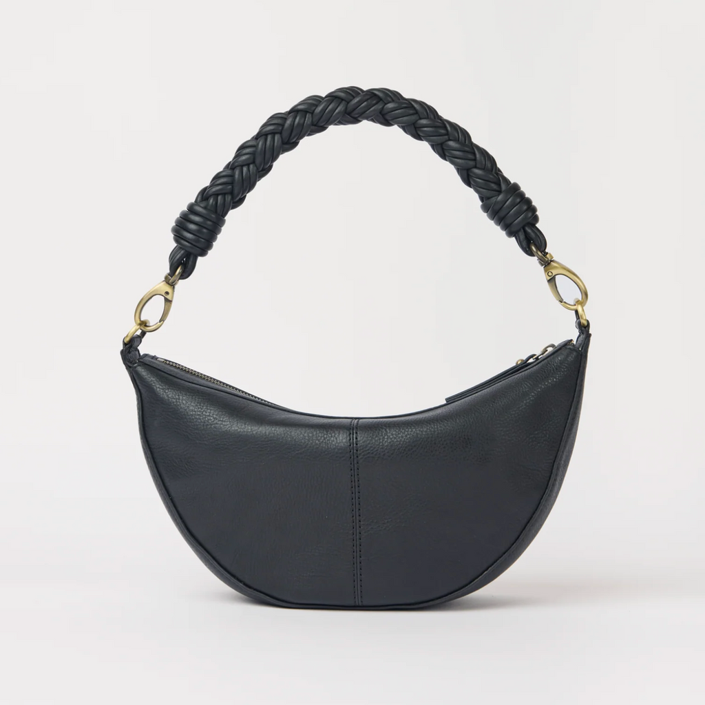 Leo Midi Black Soft Grain Leather w/ Twisted Handle