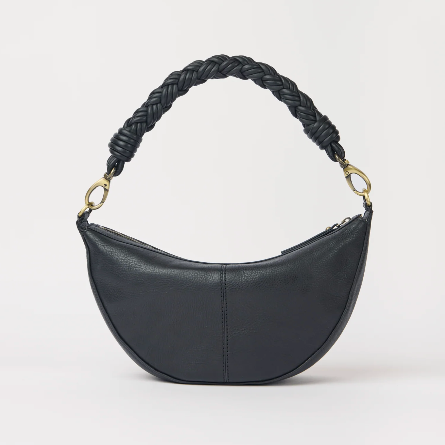 Leo Midi Black Soft Grain Leather w/ Twisted Handle