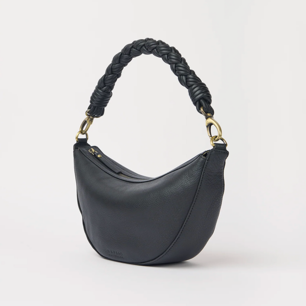 Leo Midi Black Soft Grain Leather w/ Twisted Handle