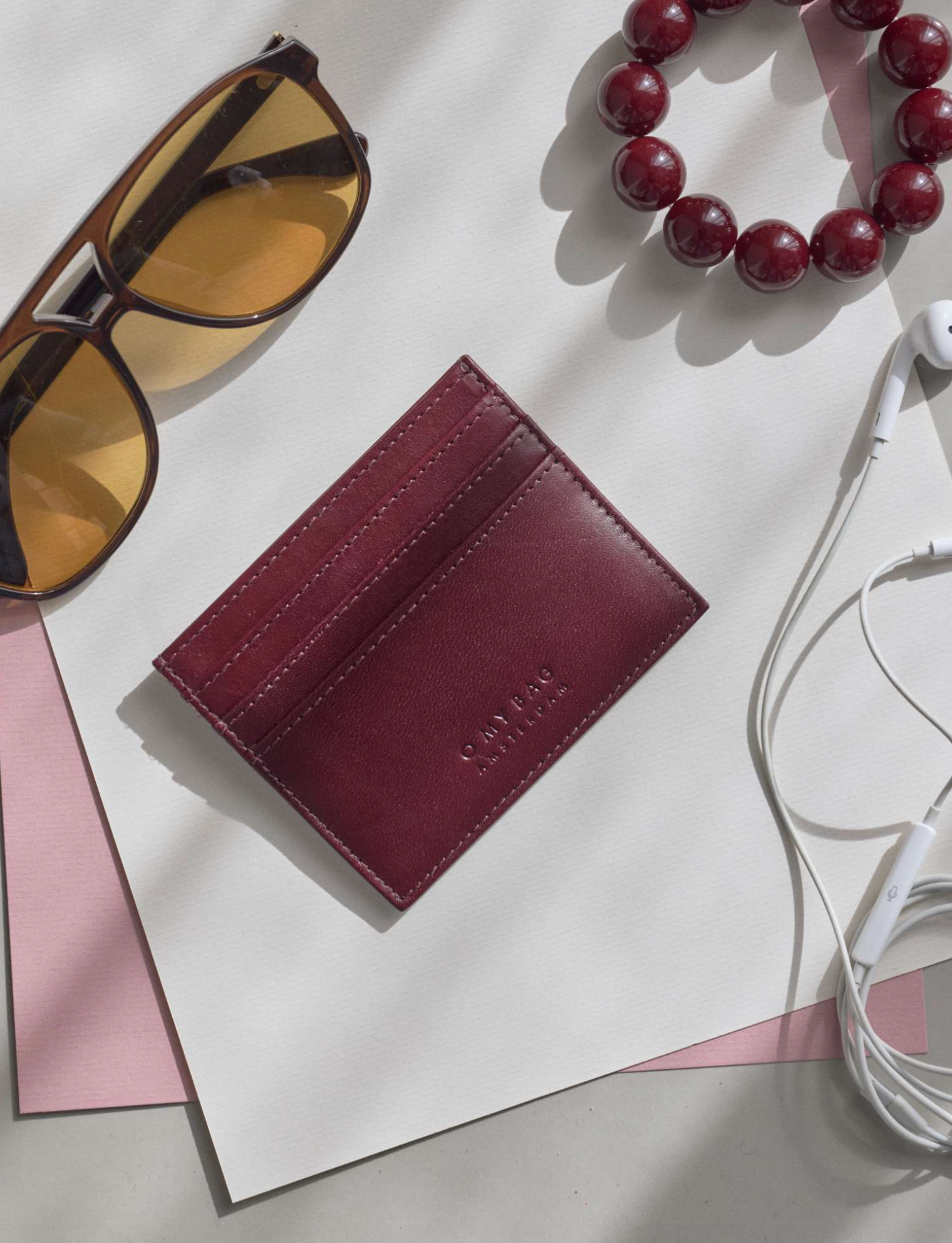 Mark's Cardcase Maxi Dark Cherry Leather