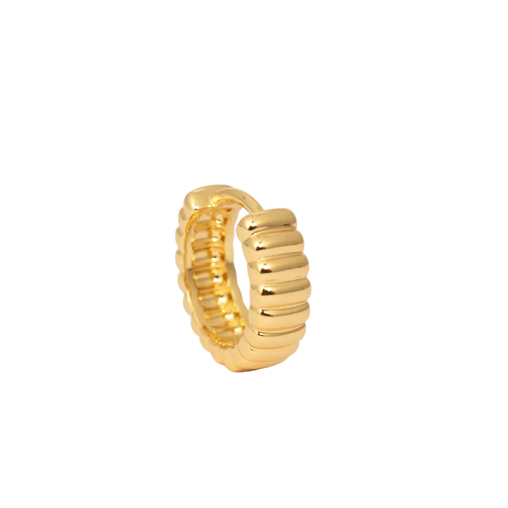 Jay Ribbed Oorring Goud